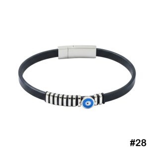 Gallardo Blue-eye Stainless Steel Leather Bracelet, #28