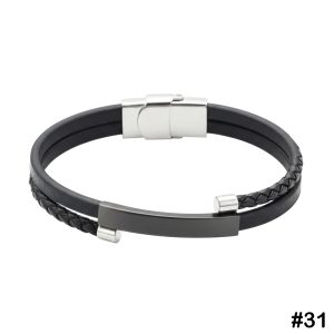 Gallardo Pacific Stainless Steel Leather Bracelet, #31