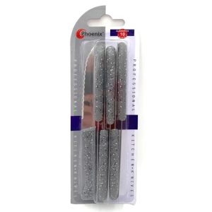 Phoenix 6-Pcs 11cm Marble Kitchen Fruit Knives Simple Design - Grey