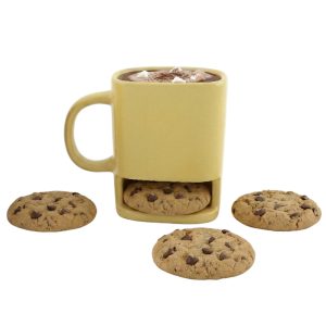 Ceramic Mug with Cookies Holder 300-ml ( Random Color )