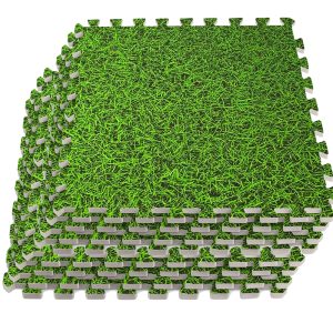 9-Pcs EVA Foam Wood grain Mats 30x30x1cm - Green