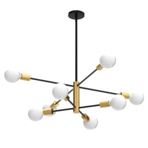 Modern Chandelier, 8-Light Ceiling Light Fixture - Black/Gold NH006BY8 (Not Included Bulb)