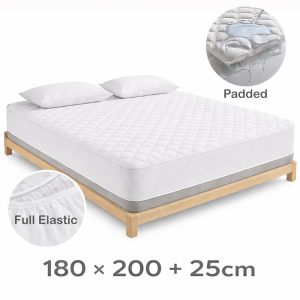 180cm Premium Padded Waterproof Mattress Protector Full Elastic