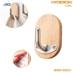 Self-Adhesive Wooden Wall Hook #HSY-40531