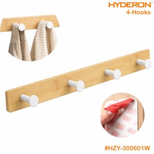 White Wall Mounted Adhesive Coat Hook Rack HZY-300601W