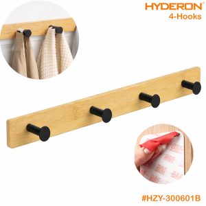 Black Wall Mounted Adhesive Coat Hook Rack HZY-30060B