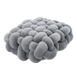 Gray Soft Knot Decorative Pillow