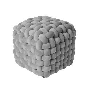 Gray Chenille Fabric Modern Ashy Stool