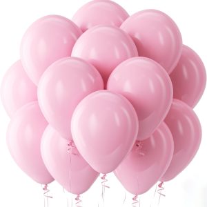 12-inch Pink Balloons, 10-Pack Thickened Latex Balloons #1424-1