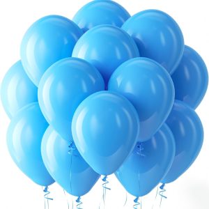 12-inch Blue Balloons, 10-Pack Thickened Latex Balloons #1424-1