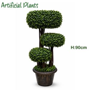 Artificial Boxwood Multi-Ball Topiary Tree – Decorative Plant (90 × 30 cm)
