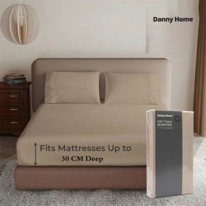 Danny Home Ultra Soft King Fitted Sheet (180x200+30)cm - Natural