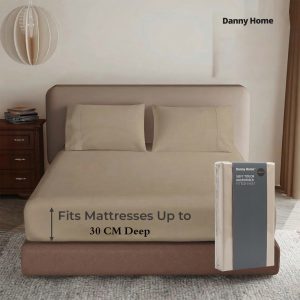 Danny Home Ultra Soft Single-XL Fitted Sheet (120x200+30)cm - Natural