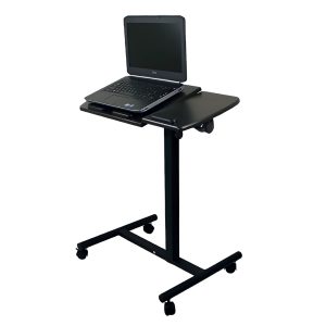 Rolling Laptop Stand Adjustable Overbed Bedside Table-Black