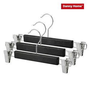 Danny Home Wooden Clip Hangers (3 Pack) – Black | WH013B-3