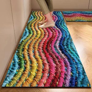 Set of 2 Anti-Slip Water Absorbent Kitchen Carpet Floor Mat #D01