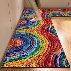 Set of 2 Anti-Slip Water Absorbent Kitchen Carpet Floor Mat #D02