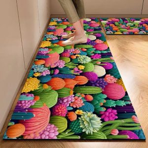 Set of 2 Anti-Slip Water Absorbent Kitchen Carpet Floor Mat #D03