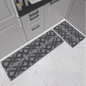 Set of 2 Anti-Slip Water Absorbent Kitchen Carpet Floor Mat #D04