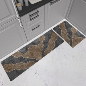 Set of 2 Anti-Slip Water Absorbent Kitchen Carpet Floor Mat #D05