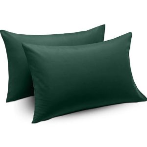 Inspire 2-Pcs Breathable and Cooling Pillow Cases Standard Size 50 x 75 cm - Dark Green