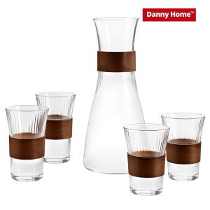 Danny Home 5-Pcs Glass Tea Pot Set with Cups XF5T-07
