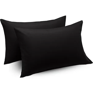 Inspire 2-Pcs Breathable and Cooling Pillow Cases Standard Size 50 x 75 cm- Black