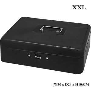 Metal Cash Box with Combination Lock and Money Tray (W30 x D24 x H10)CM #300-XXL