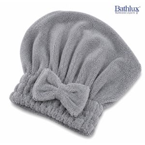 Bathlux Soft Microfiber Hair Drying Towel Cap Grey 51105