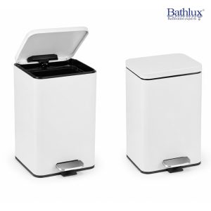 Bathlux Square White 5-Ltr Stainless Dustbin 73746