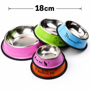 Stainless Steel Colored Pet Bowl 18cm MB1123B