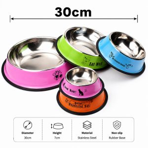 Stainless Steel Colored Pet Bowl 30cm MB1123C