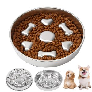 Stainless Steel Slow Feeding Pet Bowl MB1110