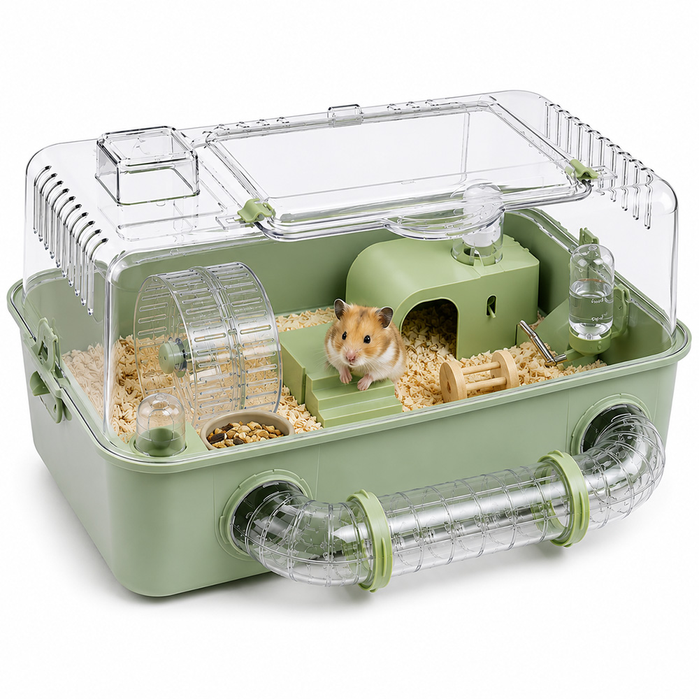 Luxury Hamster Cage with Tunnel & Wheel MBC22 - TezkarShop Official Website