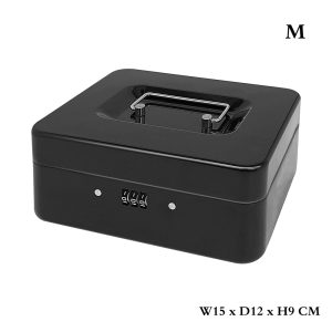 Metal Cash Box with Combination Lock and Money Tray (W15 x D12 x H8)CM #150-M