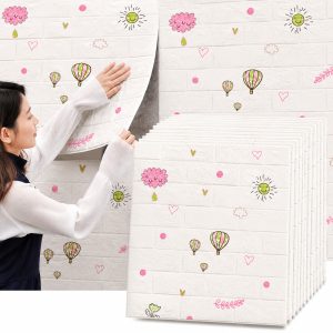 Brick, 3D Foam Wall Sticker 77 x 70 x 0.6 cm - Balloon ( 10-Pcs )