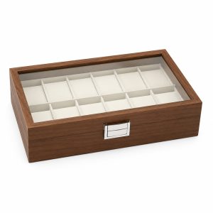 Premium Wooden Watch Storage Box – 12 Slots