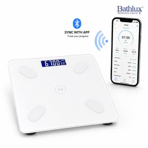 Bathlux Smart Digital Body Scale with Bluetooth App Sync #90333-White