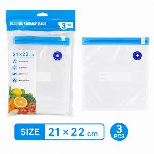 Set of 3 Vacuum Seal Food Storage Bags – 21 × 22 cm - XK211