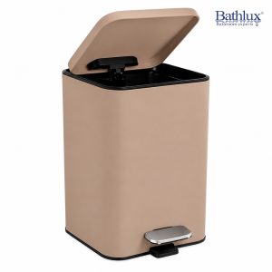Bathlux 5L Rectangular Pedal Trash Can – Beige Bin #73747
