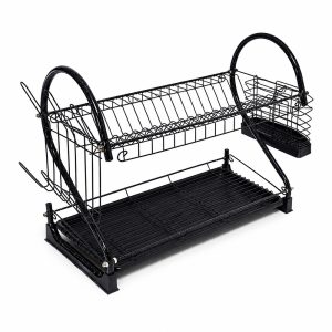 Top Quality Kitchen 2 Floor Drain Rack 2202-Black