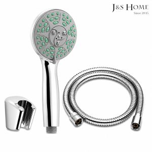 J&S 3-Pieces Shower Heads with Hose and Holder Set, JS185676-3pcs