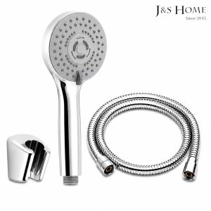 J&S 3-Pieces Shower Heads with Hose and Holder Set, JS185730-3pcs