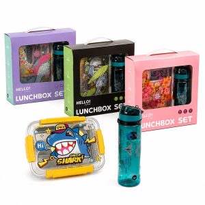 Shark-Design Lunchbox Set with Bottle K2086