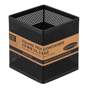Square Mesh Pen Container (Black) DL3340