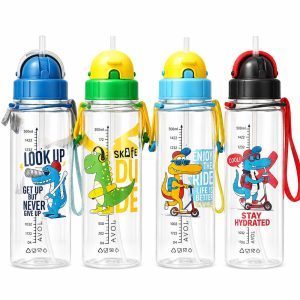 Kids Water Bottle with Straw 600ml YQ-9077