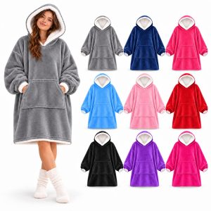 Oversized Full Sherpa Hoodie Blanket Super