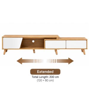 Extendable TV Unit with Storage – 120+80 × 30 × 43 cm