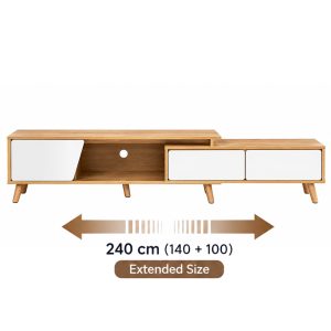 Extendable TV Unit with Storage – 140+100 × 30 × 43 cm