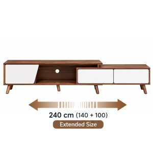 Extendable TV Unit with Storage – 140+100 × 30 × 43 cm